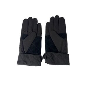 Lauren Ralph Lauren Black Quilted Gloves Women's Winter Casual Dressy